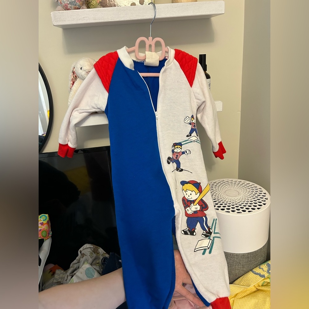 Vintage Baseball Toddler Sleeper / Onesie